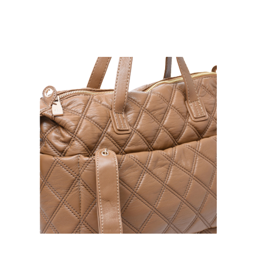 Bolsa acolchoada com fecho exterior Caqui