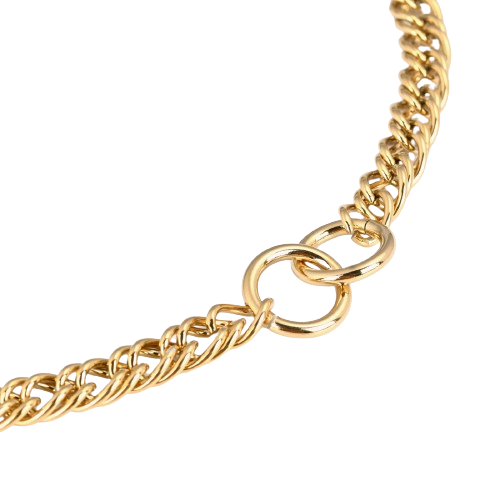 Colar em aço círculos entrelaçados Dourado