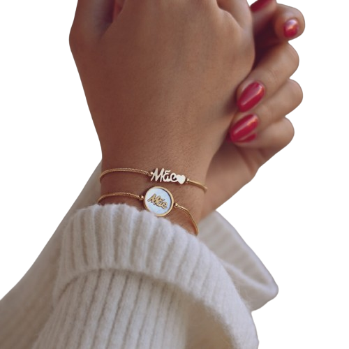 Pulseira dia da mãe em aço