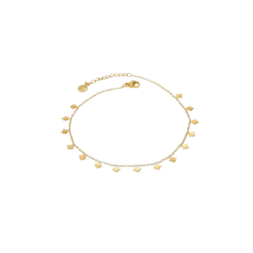 Pulseira de pé aço pendentes estrelas