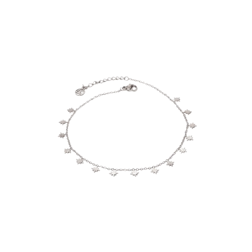 Pulseira de pé aço pendentes estrelas