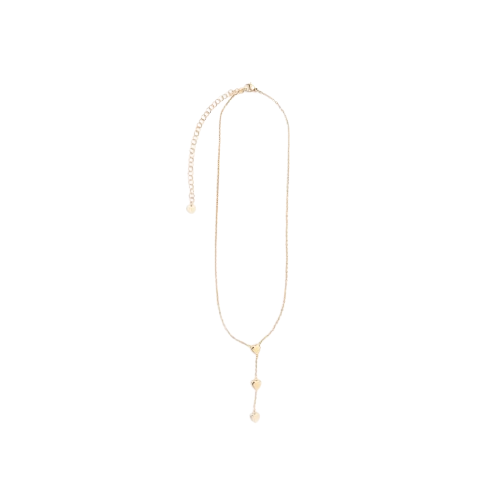 Colar comprido em aço coração Dourado