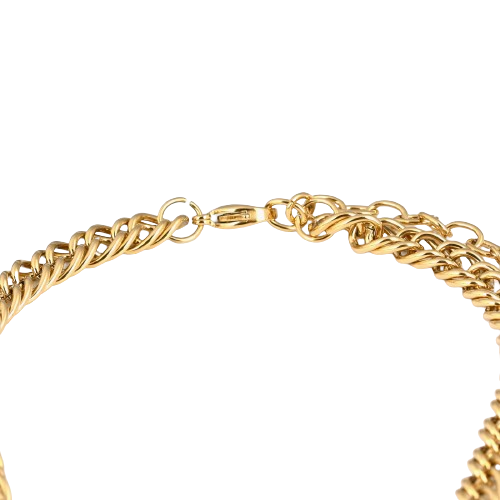 Colar em aço círculos entrelaçados Dourado