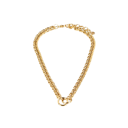 Colar em aço círculos entrelaçados Dourado