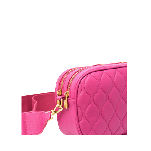 Mala tiracolo acolchoada rosa
