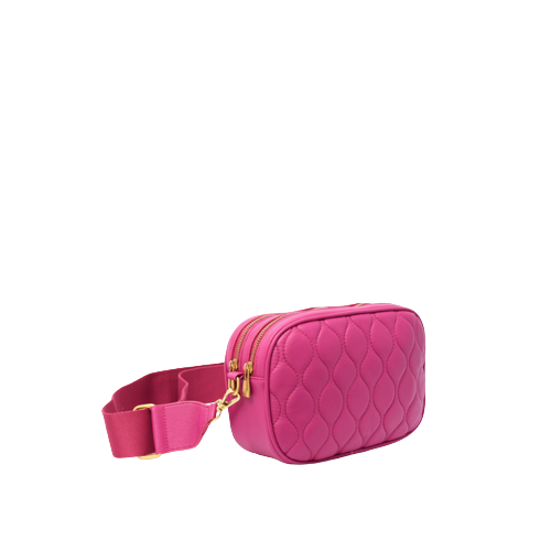 Mala tiracolo acolchoada rosa