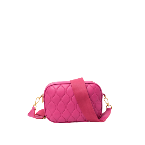 Mala tiracolo acolchoada rosa